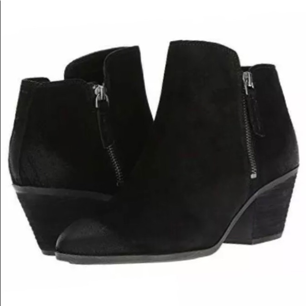 Frye “Judy” black suede ankle booties. Size 8.5